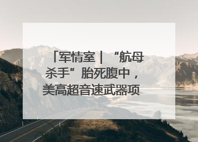 军情室｜“航母杀手”胎死腹中，美高超音速武器项目还有啥？