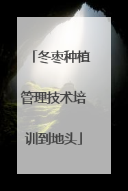 冬枣种植管理技术培训到地头