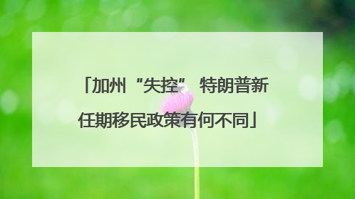 加州“失控” 特朗普新任期移民政策有何不同