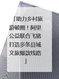 助力乡村旅游破圈！阿里公益联合飞猪打造多条县域文旅爆款线路