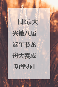 北京大兴第八届端午节龙舟大赛成功举办