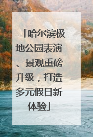 哈尔滨极地公园表演、景观重磅升级，打造多元假日新体验