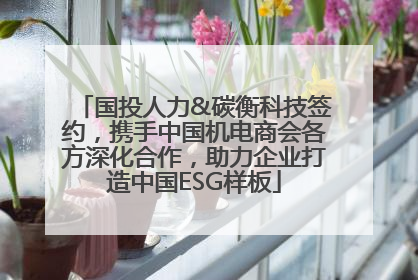 国投人力&碳衡科技签约，携手中国机电商会各方深化合作，助力企业打造中国ESG样板