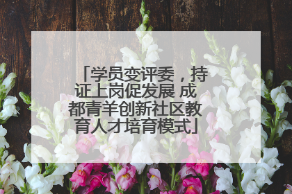 学员变评委，持证上岗促发展 成都青羊创新社区教育人才培育模式