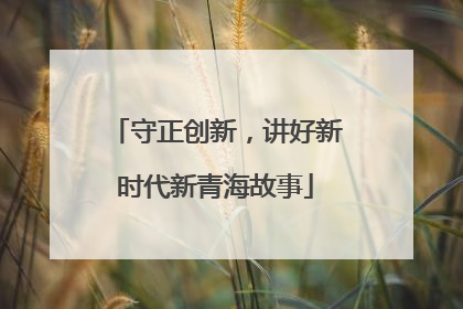 守正创新，讲好新时代新青海故事