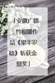 安徽广德：竹根雕作品《梁丰岁稔》斩获金鼎奖