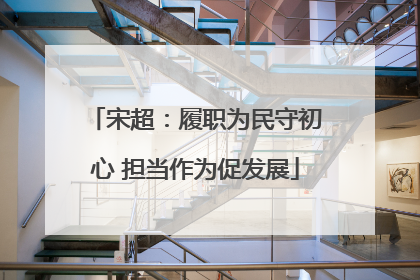 宋超：履职为民守初心 担当作为促发展