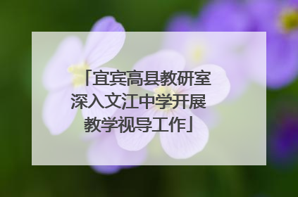 宜宾高县教研室深入文江中学开展教学视导工作