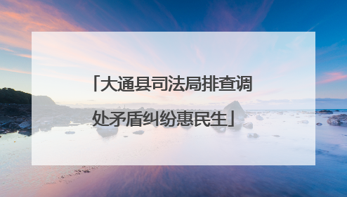 大通县司法局排查调处矛盾纠纷惠民生