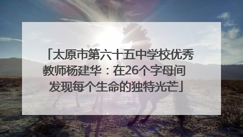太原市第六十五中学校优秀教师杨建华：在26个字母间 发现每个生命的独特光芒