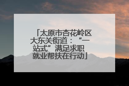 太原市杏花岭区大东关街道：“一站式”满足求职 就业帮扶在行动