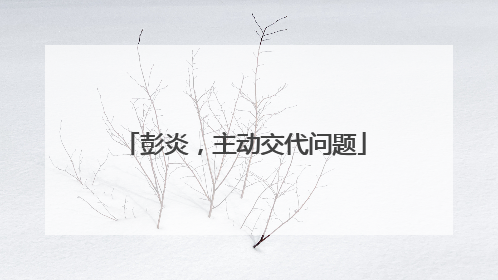 彭炎，主动交代问题