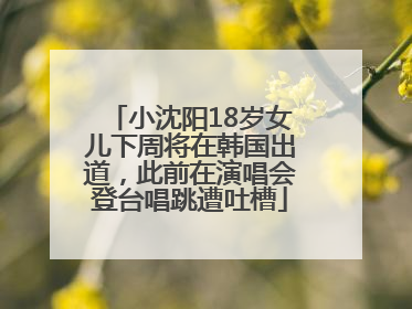 小沈阳18岁女儿下周将在韩国出道，此前在演唱会登台唱跳遭吐槽