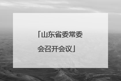 山东省委常委会召开会议