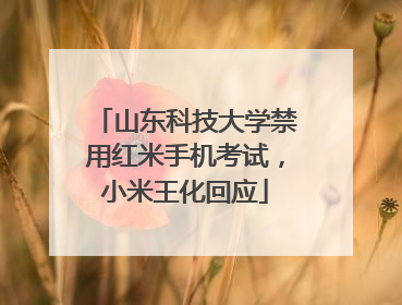 山东科技大学禁用红米手机考试，小米王化回应