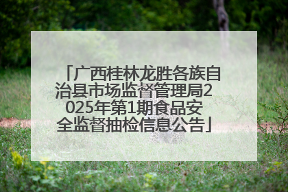 广西桂林龙胜各族自治县市场监督管理局2025年第1期食品安全监督抽检信息公告