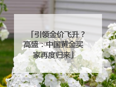 引领金价飞升？高盛：中国黄金买家再度归来