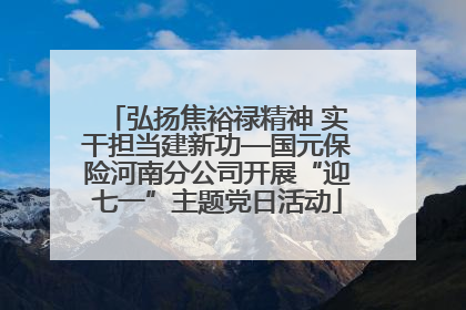 弘扬焦裕禄精神 实干担当建新功—国元保险河南分公司开展“迎七一”主题党日活动