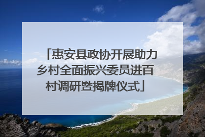 惠安县政协开展助力乡村全面振兴委员进百村调研暨揭牌仪式
