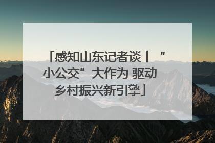 感知山东记者谈丨“小公交”大作为 驱动乡村振兴新引擎