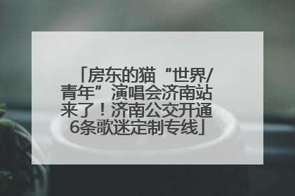 房东的猫“世界/青年”演唱会济南站来了！济南公交开通6条歌迷定制专线