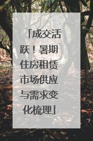 成交活跃！暑期住房租赁市场供应与需求变化梳理