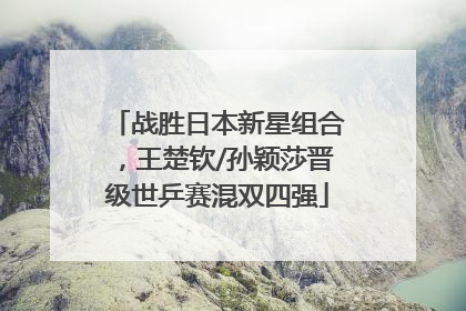 战胜日本新星组合，王楚钦/孙颖莎晋级世乒赛混双四强