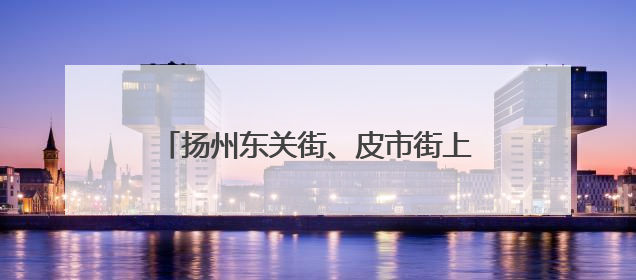 扬州东关街、皮市街上榜江苏省夜间消费集聚商圈，成为古城老街打造“夜经济”的样本