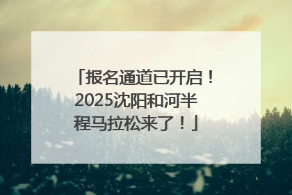 报名通道已开启！2025沈阳和河半程马拉松来了！
