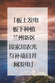 板上发电 板下种植 兰州新区段家川农光互补项目并网发电