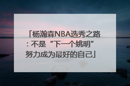杨瀚森NBA选秀之路：不是“下一个姚明” 努力成为最好的自己