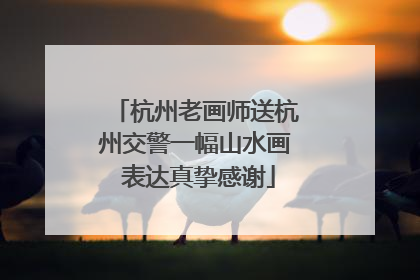 杭州老画师送杭州交警一幅山水画 表达真挚感谢