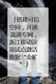 搭建可信空间，开通流通专网，浙江移动这项试点激活数据“金矿”