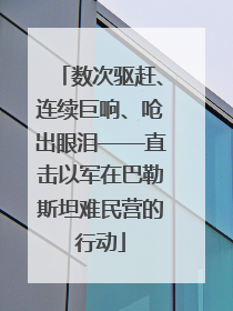 数次驱赶、连续巨响、呛出眼泪——直击以军在巴勒斯坦难民营的行动