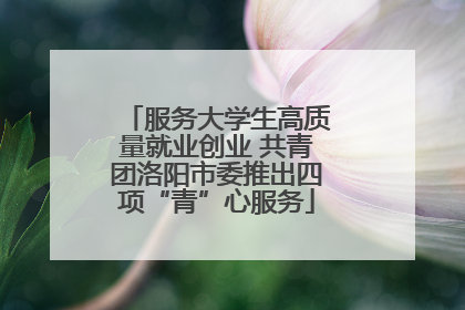 服务大学生高质量就业创业 共青团洛阳市委推出四项“青”心服务