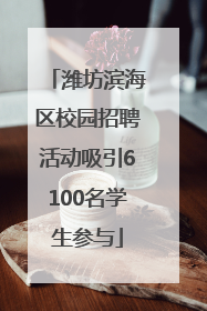 潍坊滨海区校园招聘活动吸引6100名学生参与