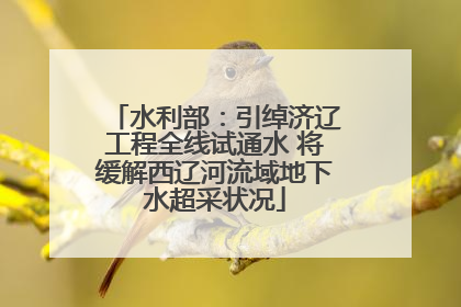 水利部：引绰济辽工程全线试通水 将缓解西辽河流域地下水超采状况