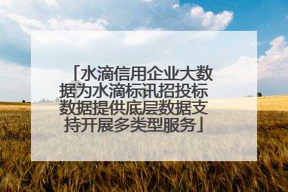 水滴信用企业大数据为水滴标讯招投标数据提供底层数据支持开展多类型服务