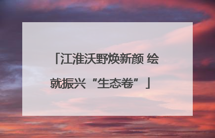 江淮沃野焕新颜 绘就振兴“生态卷”