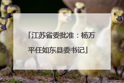 江苏省委批准：杨万平任如东县委书记