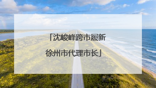 沈峻峰跨市履新徐州市代理市长