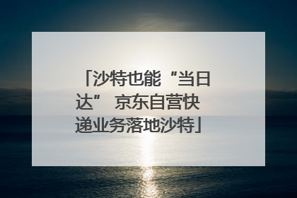沙特也能“当日达” 京东自营快递业务落地沙特