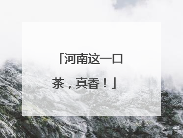 河南这一口茶，真香！