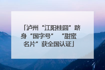泸州“江阳桂圆”跻身“国字号” “甜蜜名片”获全国认证