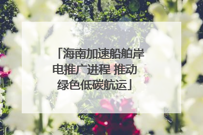 海南加速船舶岸电推广进程 推动绿色低碳航运