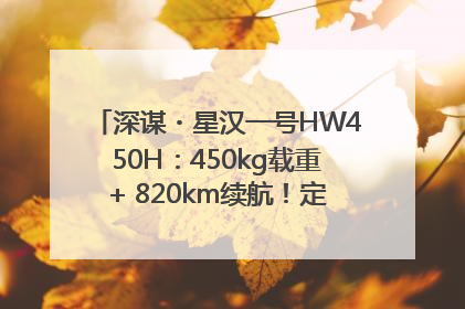 深谋・星汉一号HW450H：450kg载重+ 820km续航！定义低空运力新标准
