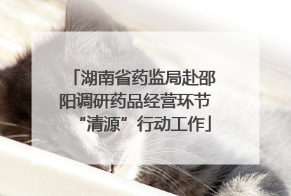 湖南省药监局赴邵阳调研药品经营环节“清源”行动工作