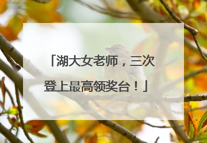 湖大女老师，三次登上最高领奖台！