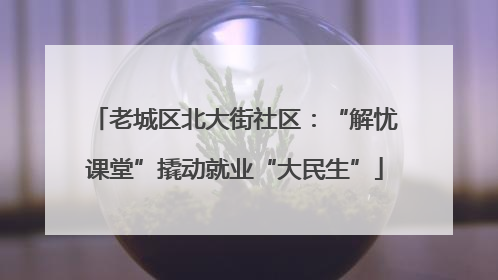 老城区北大街社区：“解忧课堂”撬动就业“大民生”