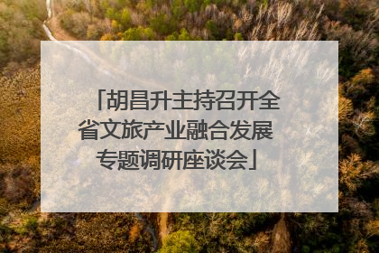 胡昌升主持召开全省文旅产业融合发展专题调研座谈会